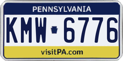 PA license plate KMW6776