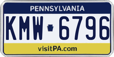 PA license plate KMW6796