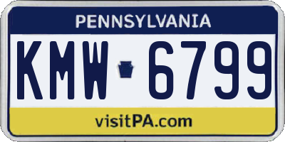 PA license plate KMW6799