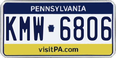 PA license plate KMW6806