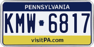 PA license plate KMW6817