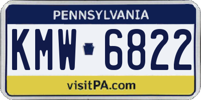 PA license plate KMW6822