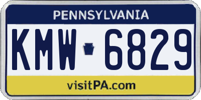 PA license plate KMW6829