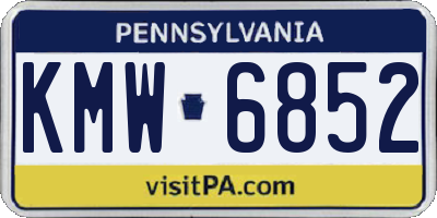 PA license plate KMW6852