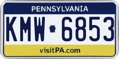 PA license plate KMW6853
