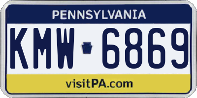 PA license plate KMW6869