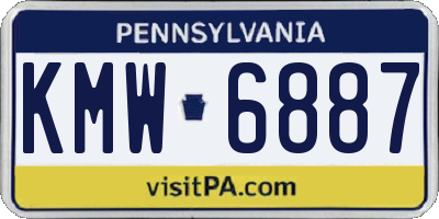 PA license plate KMW6887