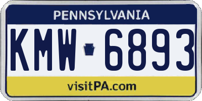 PA license plate KMW6893