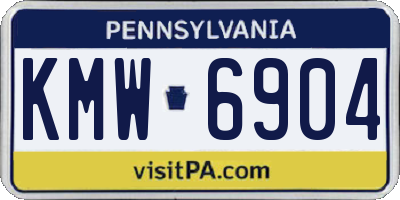 PA license plate KMW6904