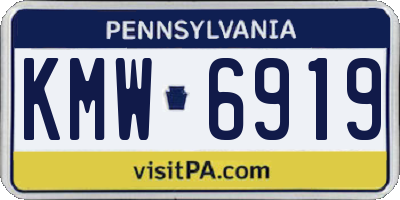PA license plate KMW6919