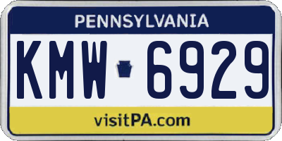 PA license plate KMW6929