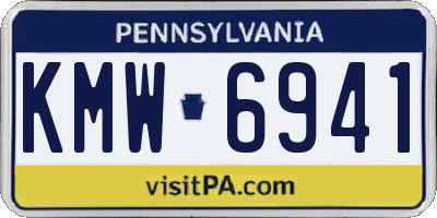 PA license plate KMW6941