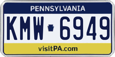 PA license plate KMW6949
