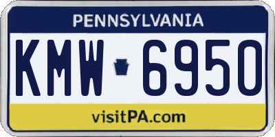 PA license plate KMW6950