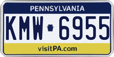 PA license plate KMW6955