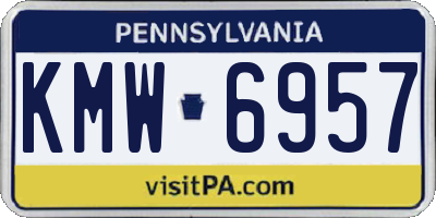 PA license plate KMW6957