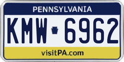 PA license plate KMW6962