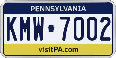 PA license plate KMW7002