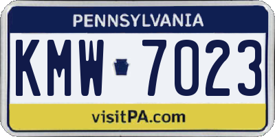 PA license plate KMW7023