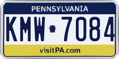 PA license plate KMW7084