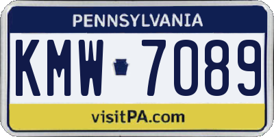 PA license plate KMW7089