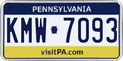 PA license plate KMW7093