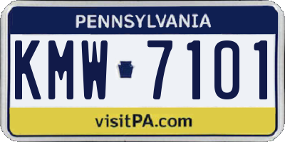 PA license plate KMW7101
