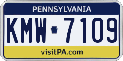PA license plate KMW7109