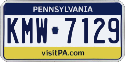 PA license plate KMW7129