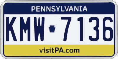 PA license plate KMW7136