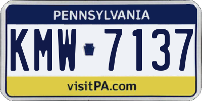 PA license plate KMW7137