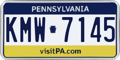 PA license plate KMW7145