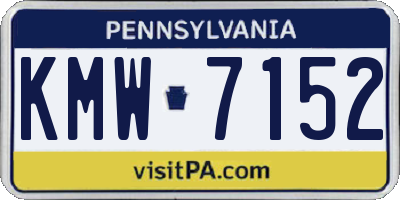 PA license plate KMW7152