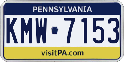 PA license plate KMW7153