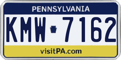 PA license plate KMW7162