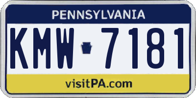 PA license plate KMW7181
