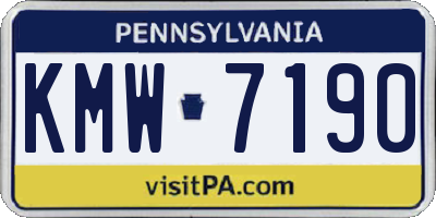 PA license plate KMW7190
