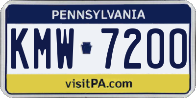 PA license plate KMW7200
