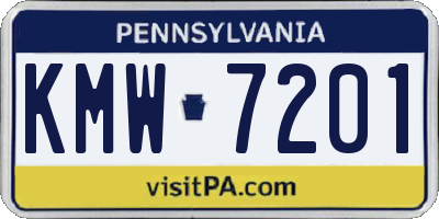 PA license plate KMW7201