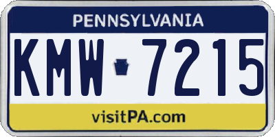 PA license plate KMW7215