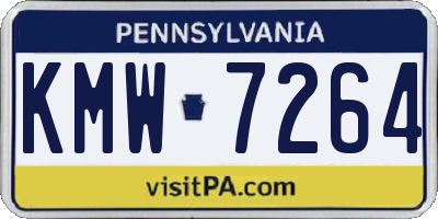 PA license plate KMW7264