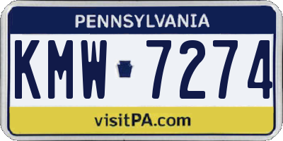 PA license plate KMW7274