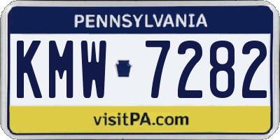 PA license plate KMW7282