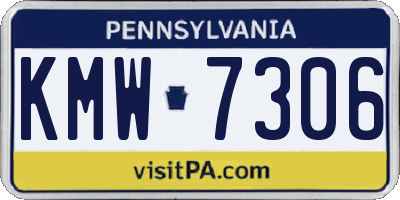 PA license plate KMW7306