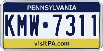 PA license plate KMW7311