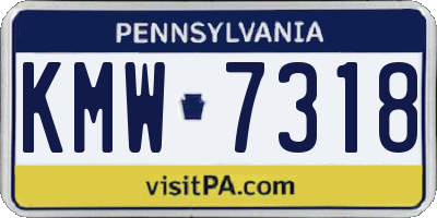 PA license plate KMW7318