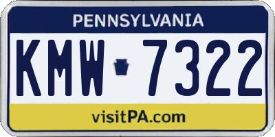 PA license plate KMW7322