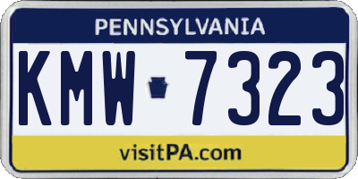PA license plate KMW7323