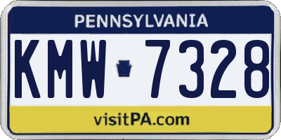PA license plate KMW7328