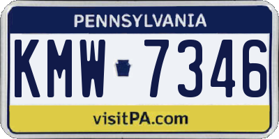 PA license plate KMW7346